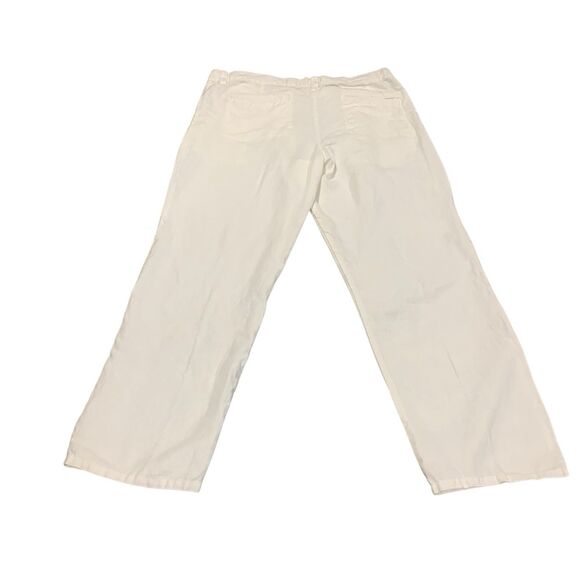 Madda Fella Womens White Coastal Linen Pants XL Beach Resort Cruise Vacation - Picture 1 of 8